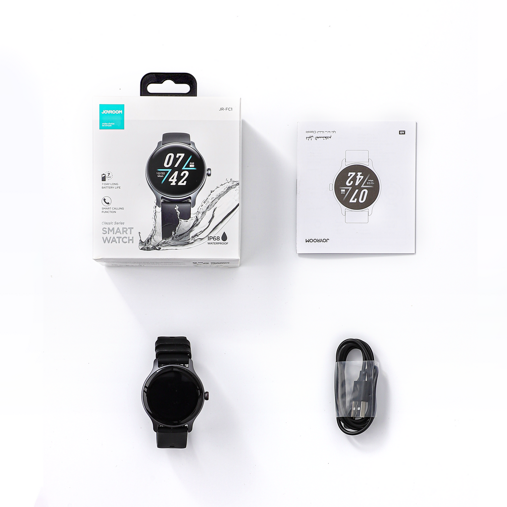 Joyroom Classic Series JR-FC1 išmanusis laikrodis su skambučių atsakymo funkcija / IP68 apsauga - pilkas -- Watch Straps
