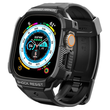 Spigen Rugged Armor Pro dirželis Apple Watch Ultra 49 mm – juodas