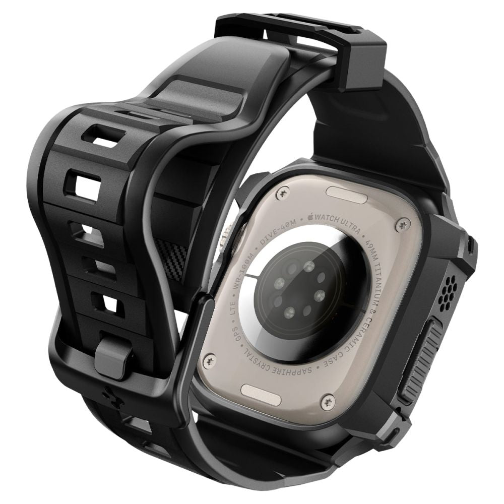 Spigen Rugged Armor Pro dirželis Apple Watch Ultra 49 mm – juodas