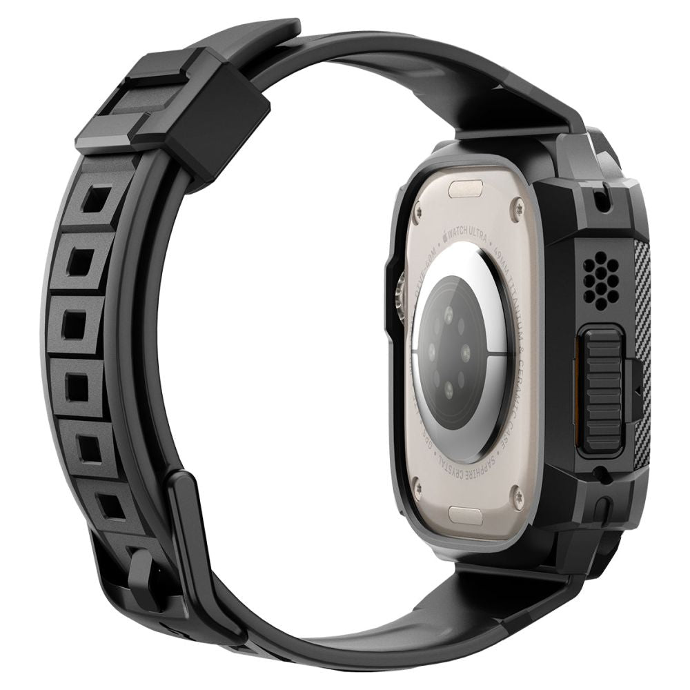 Spigen Rugged Armor Pro dirželis Apple Watch Ultra 49 mm – juodas