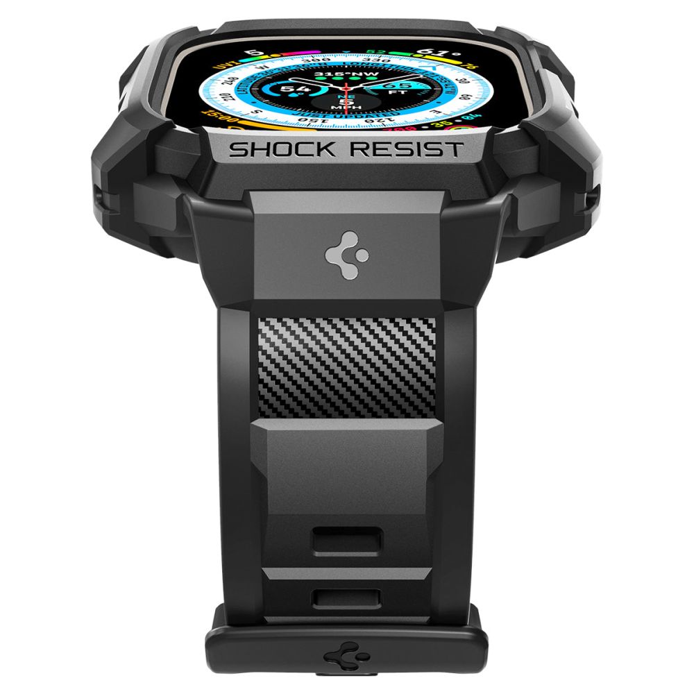 Spigen Rugged Armor Pro dirželis Apple Watch Ultra 49 mm – juodas