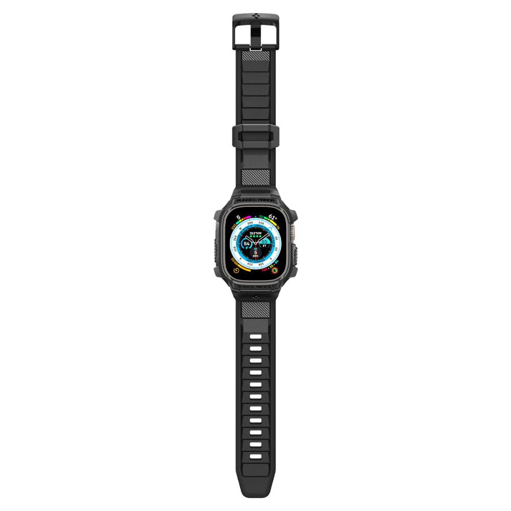 Spigen Rugged Armor Pro dirželis Apple Watch Ultra 49 mm – juodas