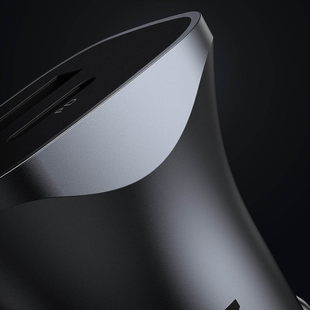 Ugreen CD130 USB-A / USB-C 30W automobilinis įkroviklis - pilkas -- Cell phone chargers