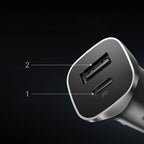 Ugreen CD130 USB-A / USB-C 30W automobilinis įkroviklis - pilkas -- Cell phone chargers