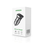 Ugreen CD130 USB-A / USB-C 30W automobilinis įkroviklis - pilkas -- Cell phone chargers