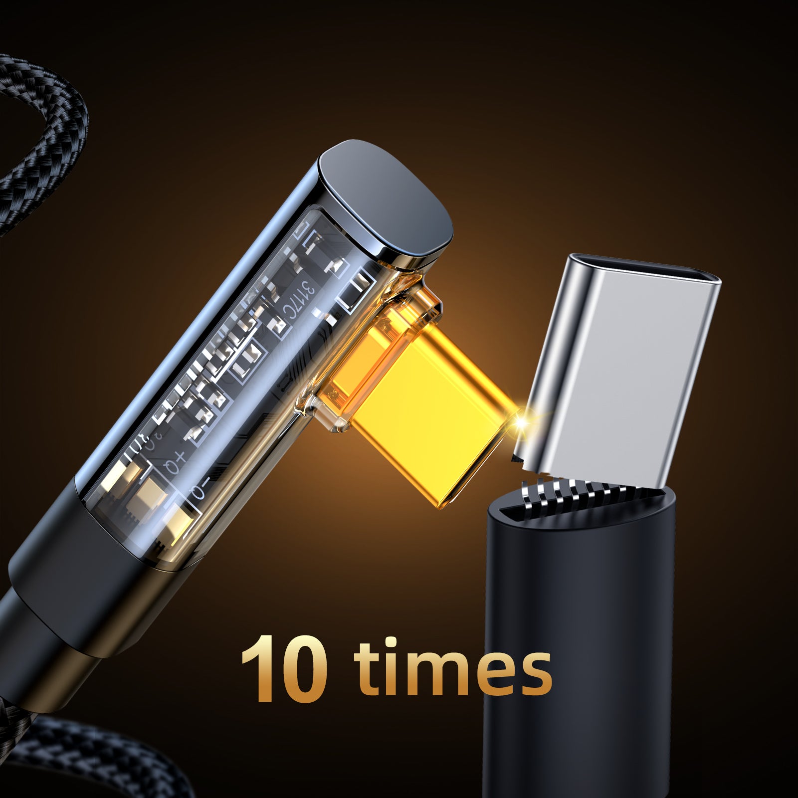 Joyroom Gaming Cable S-CC100A6 Laidas USB-C (kampinis) / USB-C (tiesus) 100W 1.2m - juodas