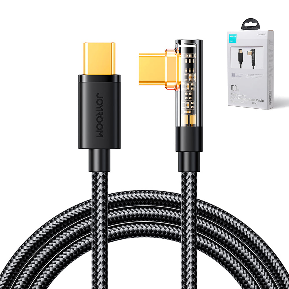 Joyroom Gaming Cable S-CC100A6 Laidas USB-C (kampinis) / USB-C (tiesus) 100W 1.2m - juodas