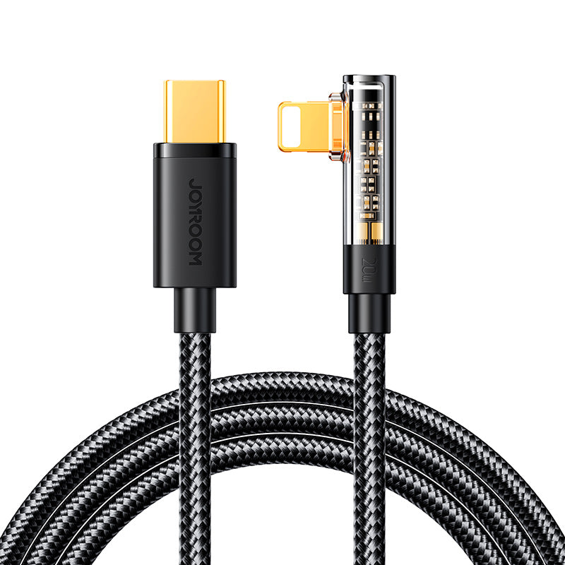 Joyroom Gaming Cable S-CL020A6 Laidas Lightning (kampinis) / USB-C (tiesus) 20W 1.2 m - juodas