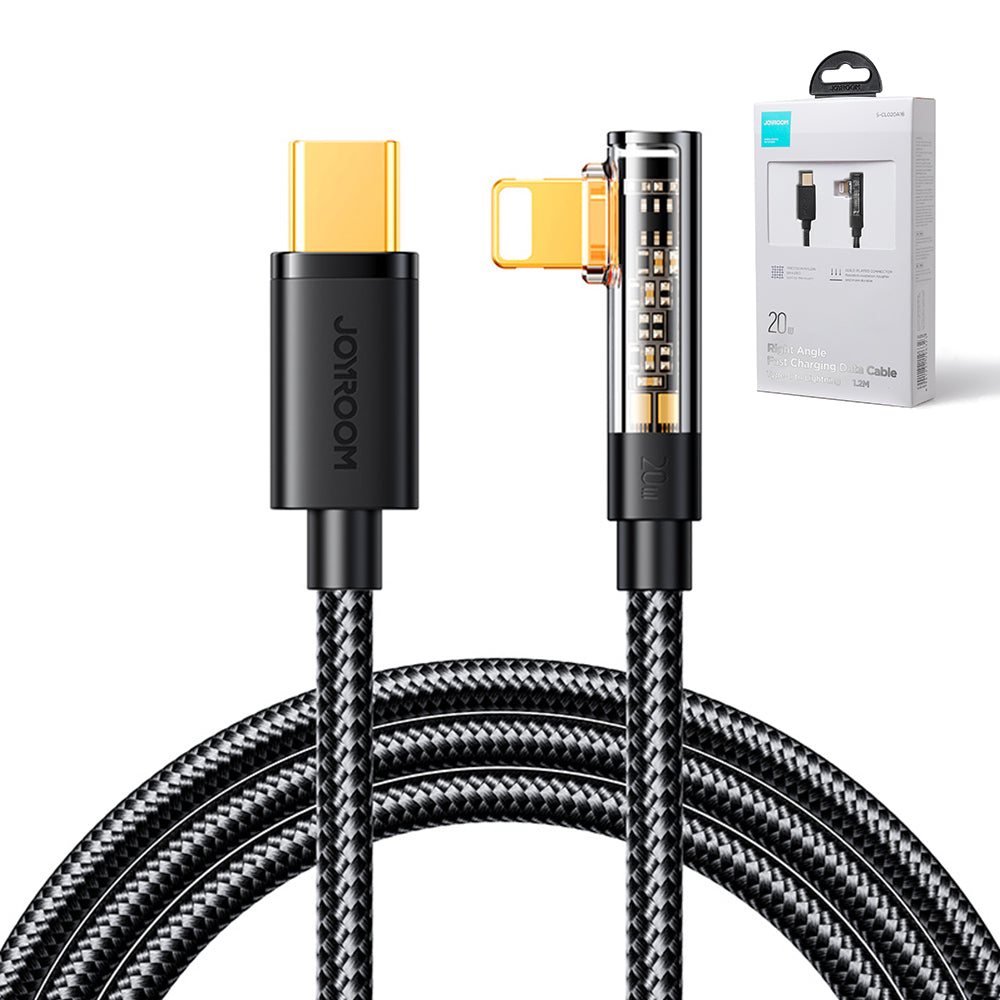 Joyroom Gaming Cable S-CL020A6 Laidas Lightning (kampinis) / USB-C (tiesus) 20W 1.2 m - juodas
