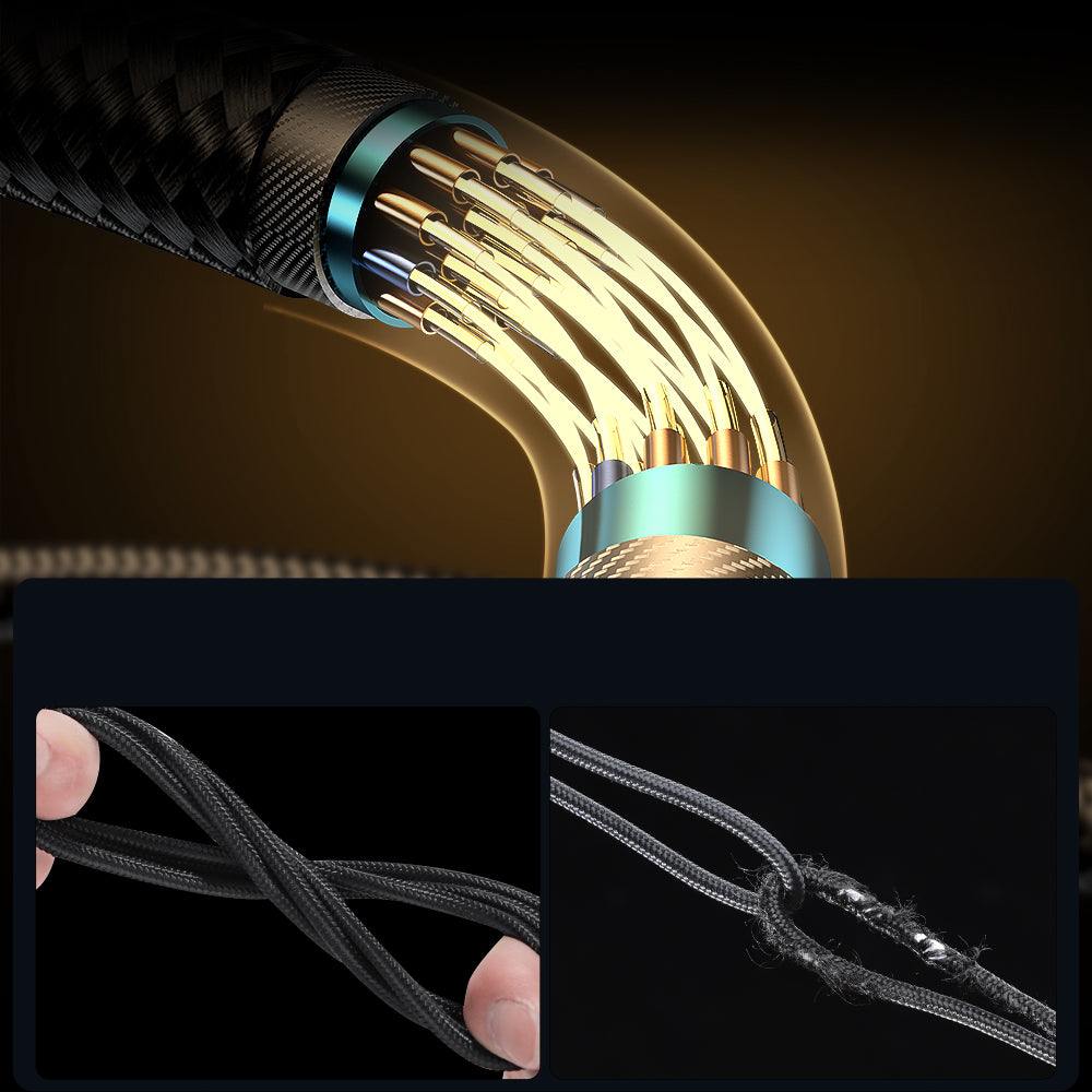 Joyroom Gaming Cable S-UC027A6 Laidas USB-C (kampinis) / USB-A (tiesus) 3A 1.2 m - juodas