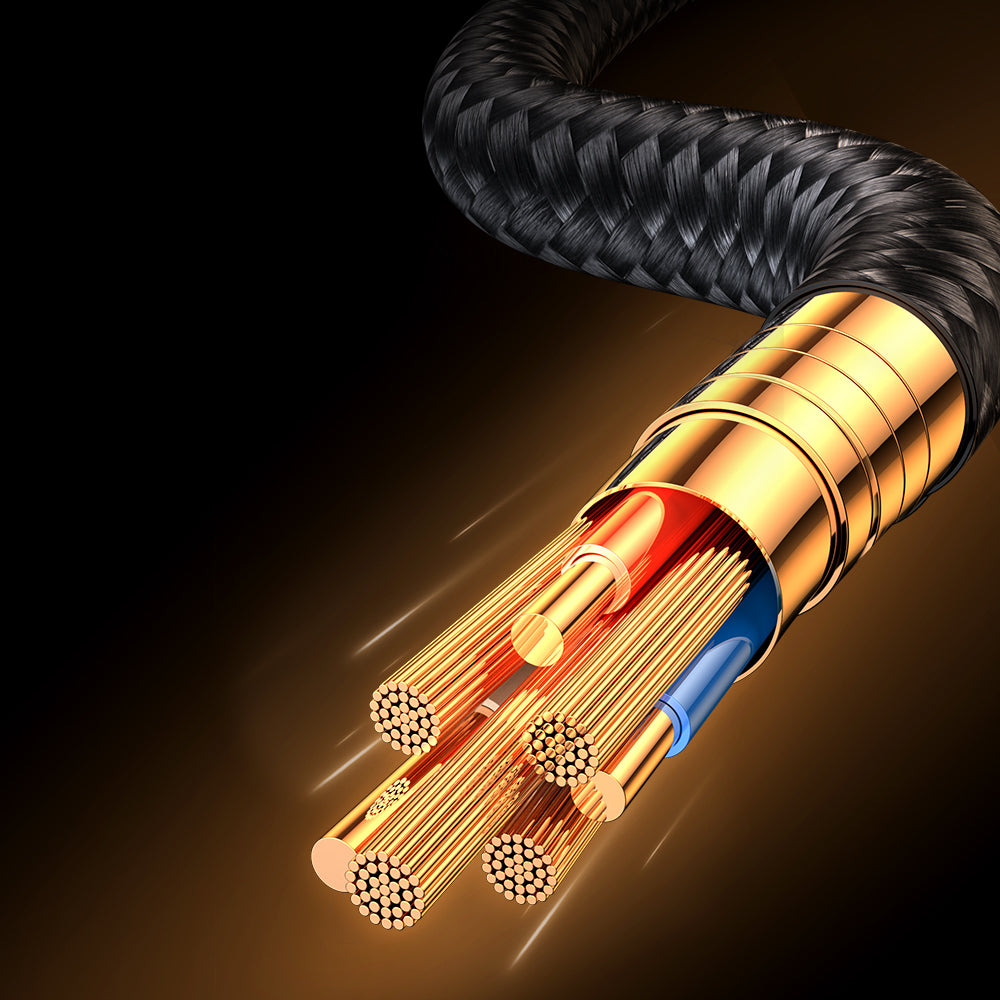 Joyroom Gaming Cable S-UC027A6 Laidas USB-C (kampinis) / USB-A (tiesus) 3A 1.2 m - juodas