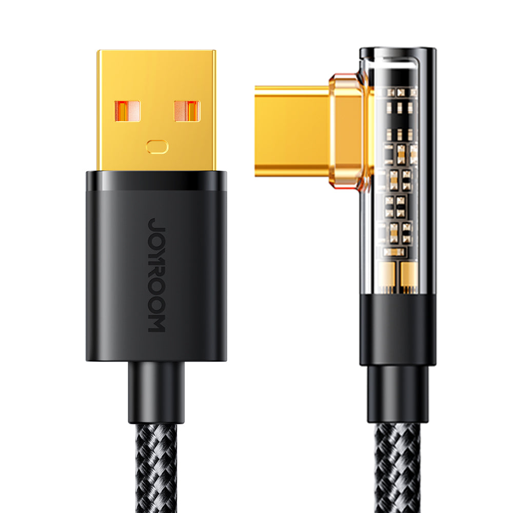 Joyroom Gaming Cable S-UC027A6 Laidas USB-C (kampinis) / USB-A (tiesus) 3A 1.2 m - juodas