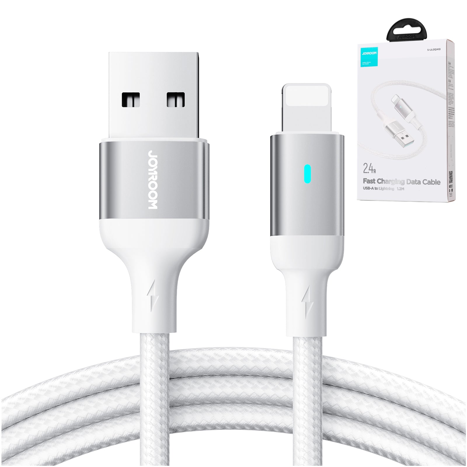 Joyroom Extraordinary Series A10 USB-A / Lightning 2.4A laidas 1.2 m - baltas