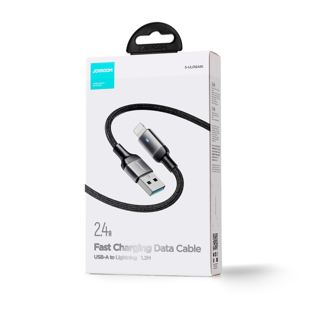 Joyroom Extraordinary Series A10 USB-A / Lightning 2.4A laidas 1.2 m - juodas