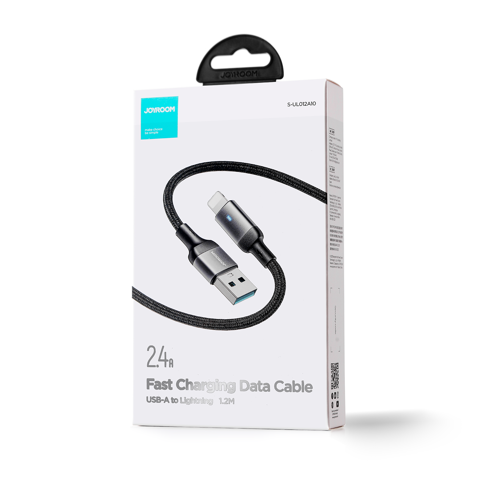 Joyroom Extraordinary Series A10 USB-A / Lightning 2.4A laidas 1.2 m - juodas
