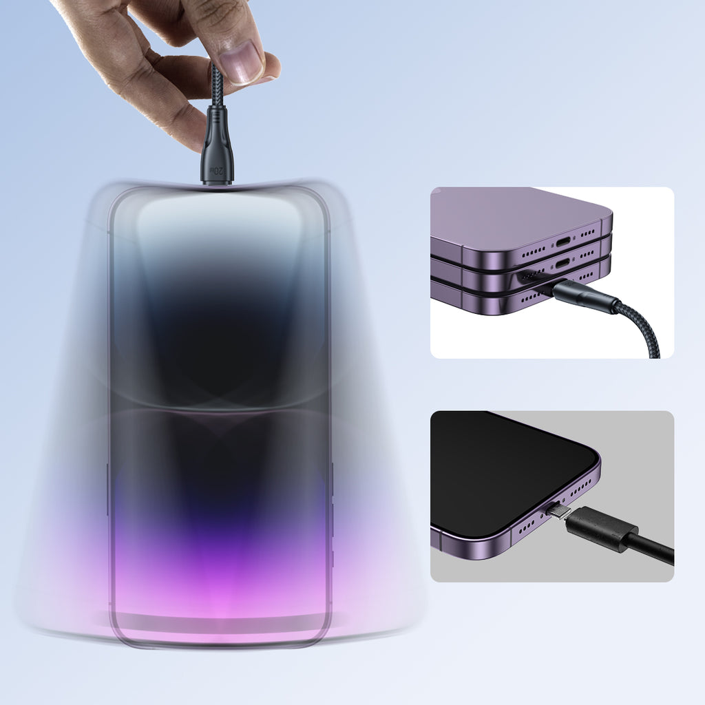Joyroom Surpass Series A11 Lightning / USB-C 20W laidas 1.2 m - juodas