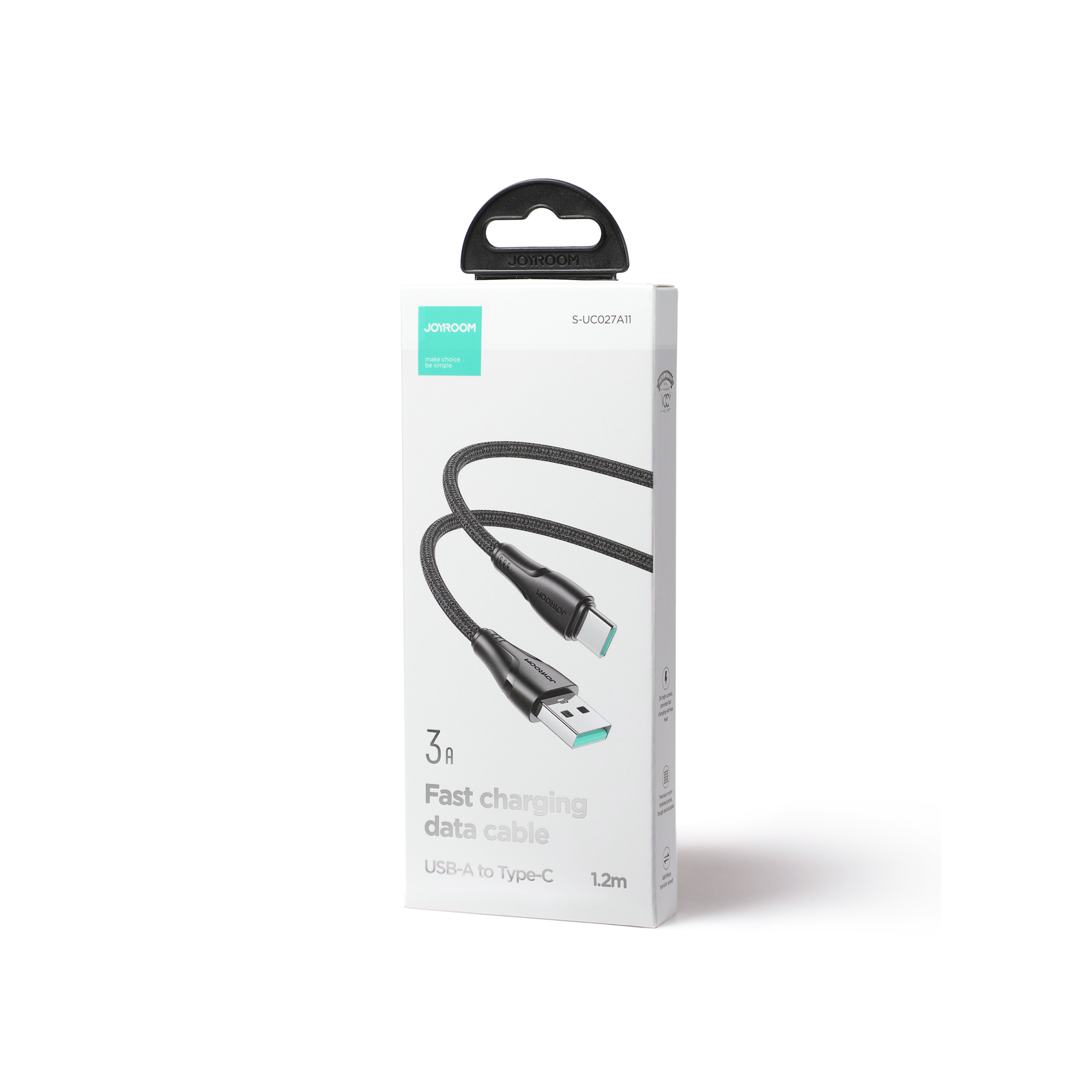 Joyroom Surpass Series A11 USB-A / USB-C 3A laidas 1.2 m - juodas