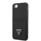 Guess GUHCI8PSATPK iPhone 7/8 SE 2020 / SE 2022 kietas dėklas juodas / juodas kietas Saffiano Triangle logotipo kortelių...