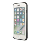 Guess GUHCI8PSATPK iPhone 7/8 SE 2020 / SE 2022 kietas dėklas juodas / juodas kietas Saffiano Triangle logotipo kortelių...