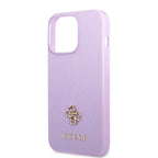 Guess dėklas iPhone 13 Pro Max – violetinis Saffiano 4G