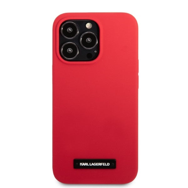 Karl Lagerfeld silikoninis dėklas iPhone 13 Pro/13 – raudonas