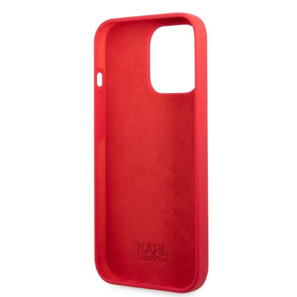Karl Lagerfeld silikoninis dėklas iPhone 13 Pro/13 – raudonas