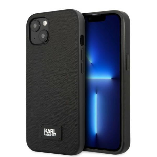 Deklas Karl Lagerfeld KLHCP13MSFMP2K iPhone 13 6.1" hardcase juodas/juodas Saffiano Plaque -- iPhone 13