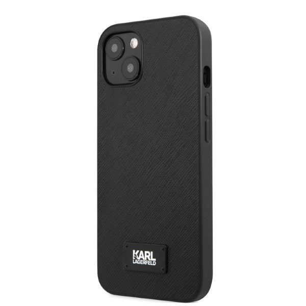 Deklas Karl Lagerfeld KLHCP13MSFMP2K iPhone 13 6.1" hardcase juodas/juodas Saffiano Plaque -- iPhone 13