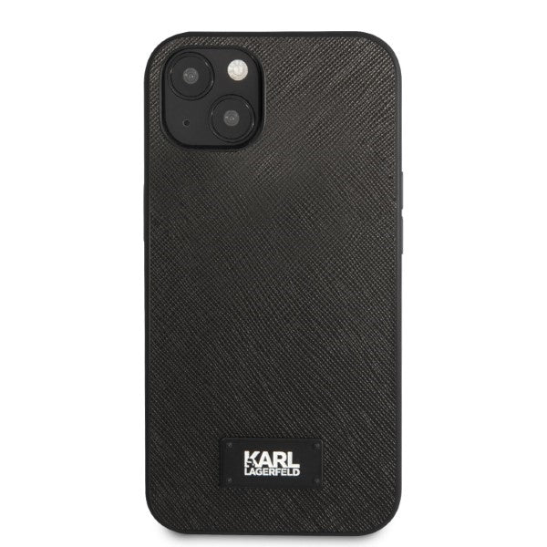 Deklas Karl Lagerfeld KLHCP13MSFMP2K iPhone 13 6.1" hardcase juodas/juodas Saffiano Plaque -- iPhone 13