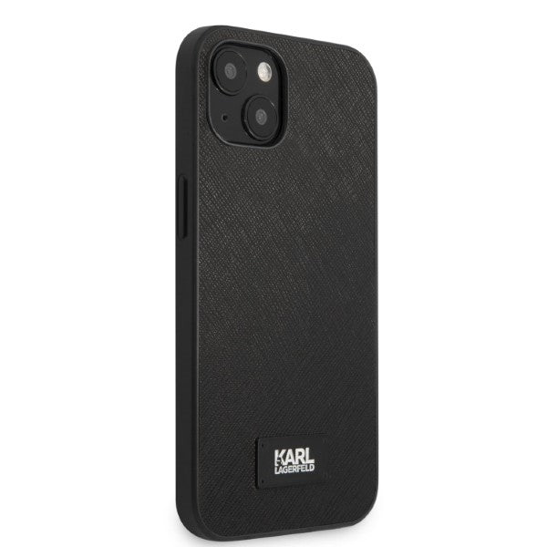 Deklas Karl Lagerfeld KLHCP13MSFMP2K iPhone 13 6.1" hardcase juodas/juodas Saffiano Plaque -- iPhone 13