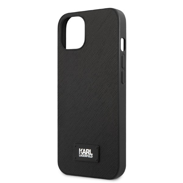 Deklas Karl Lagerfeld KLHCP13MSFMP2K iPhone 13 6.1" hardcase juodas/juodas Saffiano Plaque -- iPhone 13