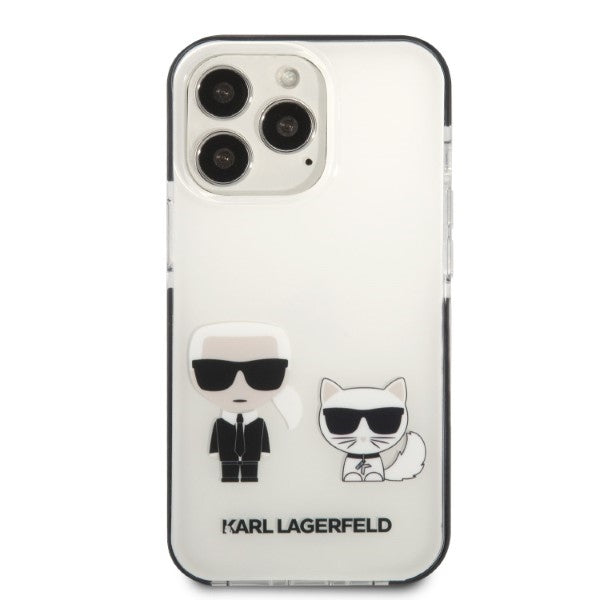 Karl Lagerfeld Karl & Choupette dėklas iPhone 13 Pro Max – baltas