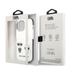 Karl Lagerfeld Karl & Choupette dėklas iPhone 13 Pro Max – baltas