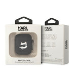 Karl Lagerfeld silikoninis dėklas AirPods 1/2 – juodas