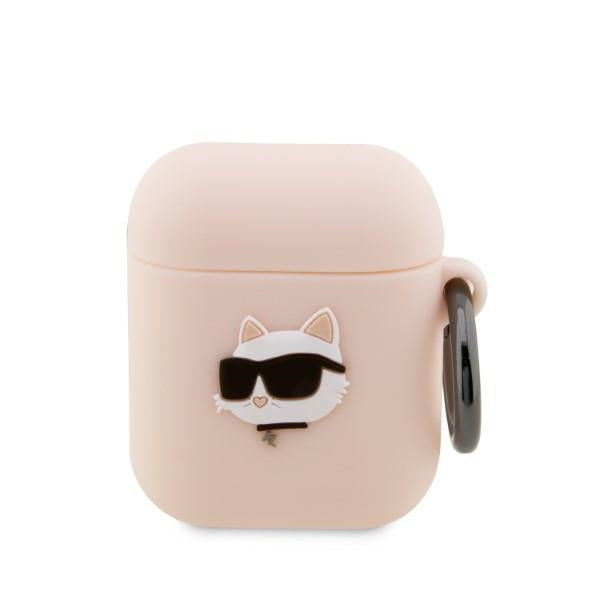 Karl Lagerfeld silikoninis dėklas AirPods 1/2 – rožinis