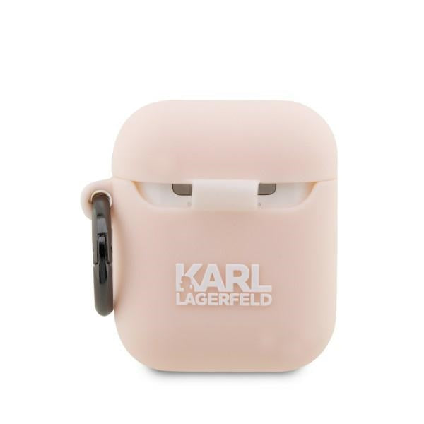 Karl Lagerfeld silikoninis dėklas AirPods 1/2 – rožinis
