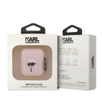 Karl Lagerfeld AirPods 1/2 silikoninis dėklas – rožinis