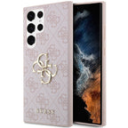 Guess GUHCS23L4GMGPI S23 Ultra S918 rožinis/rožinis hardcase 4G Big Metal Logo -- Samsung Galaxy S23 Ultra
