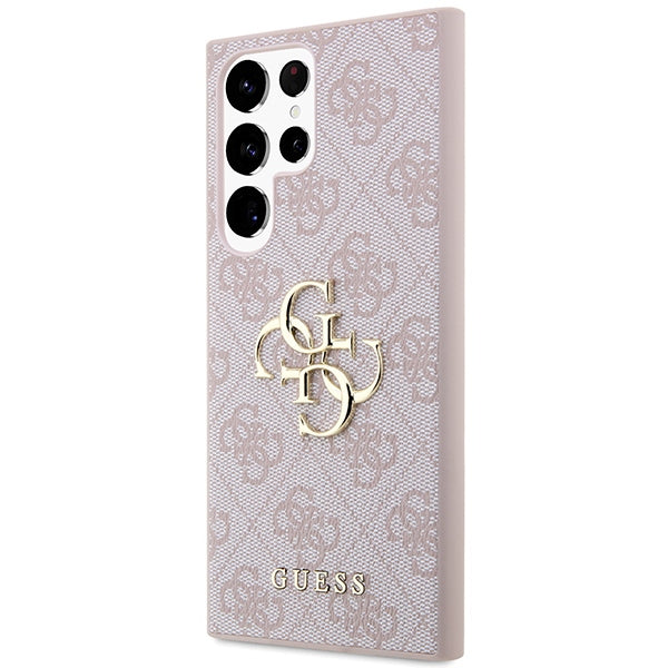 Guess GUHCS23L4GMGPI S23 Ultra S918 rožinis/rožinis hardcase 4G Big Metal Logo -- Samsung Galaxy S23 Ultra