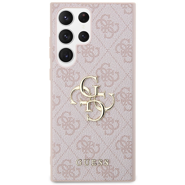 Guess GUHCS23L4GMGPI S23 Ultra S918 rožinis/rožinis hardcase 4G Big Metal Logo -- Samsung Galaxy S23 Ultra