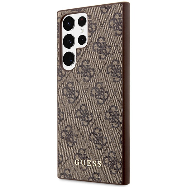 Guess 4G dėklas Samsung Galaxy S23 Ultra – rudas