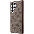 Guess 4G dėklas Samsung Galaxy S23 Ultra – rudas