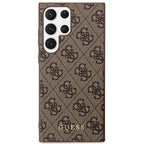 Guess 4G dėklas Samsung Galaxy S23 Ultra – rudas