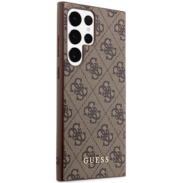 Guess 4G dėklas Samsung Galaxy S23 Ultra – rudas