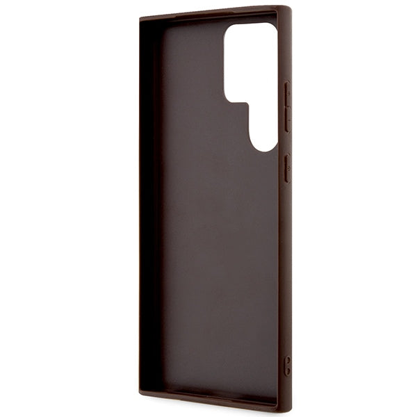 Guess 4G dėklas Samsung Galaxy S23 Ultra – rudas