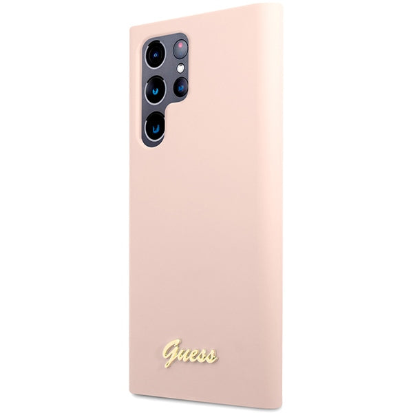Guess silikoninis dėklas Samsung Galaxy S23 Ultra – rožinis