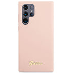 Guess silikoninis dėklas Samsung Galaxy S23 Ultra – rožinis