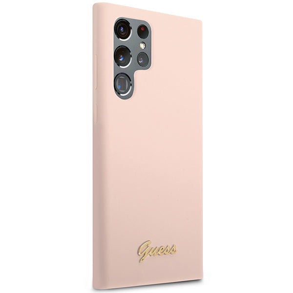 Guess silikoninis dėklas Samsung Galaxy S23 Ultra – rožinis