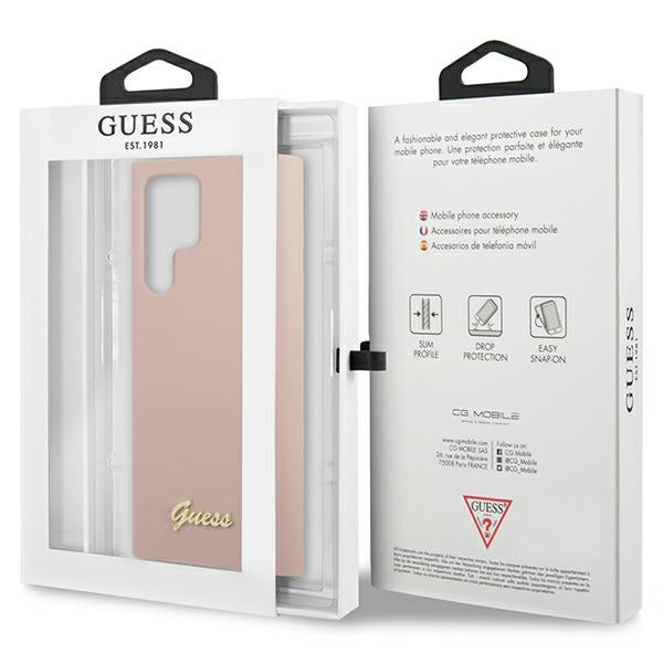 Guess silikoninis dėklas Samsung Galaxy S23 Ultra – rožinis