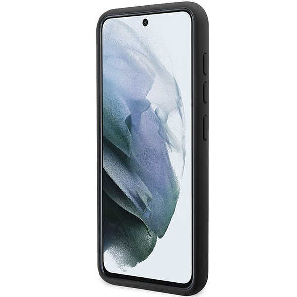 Guess silikoninis dėklas Samsung Galaxy S23+ – juodas, auksinis logotipas